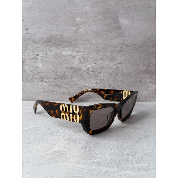 NEW Miu Miu MU09WS Havana Brown Purple Cat Eye Sunglasses main image 6